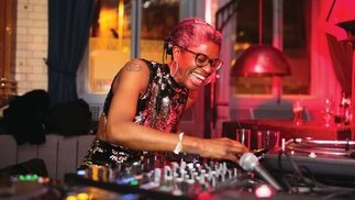 DJ Paulette behind the decks