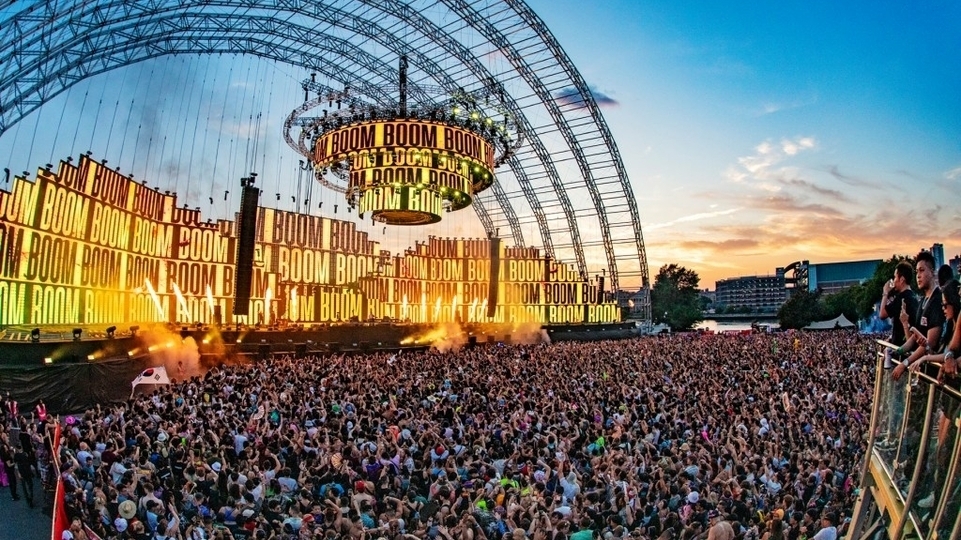 View of stage and crowd from Electric Zoo festival