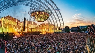 View of stage and crowd from Electric Zoo festival