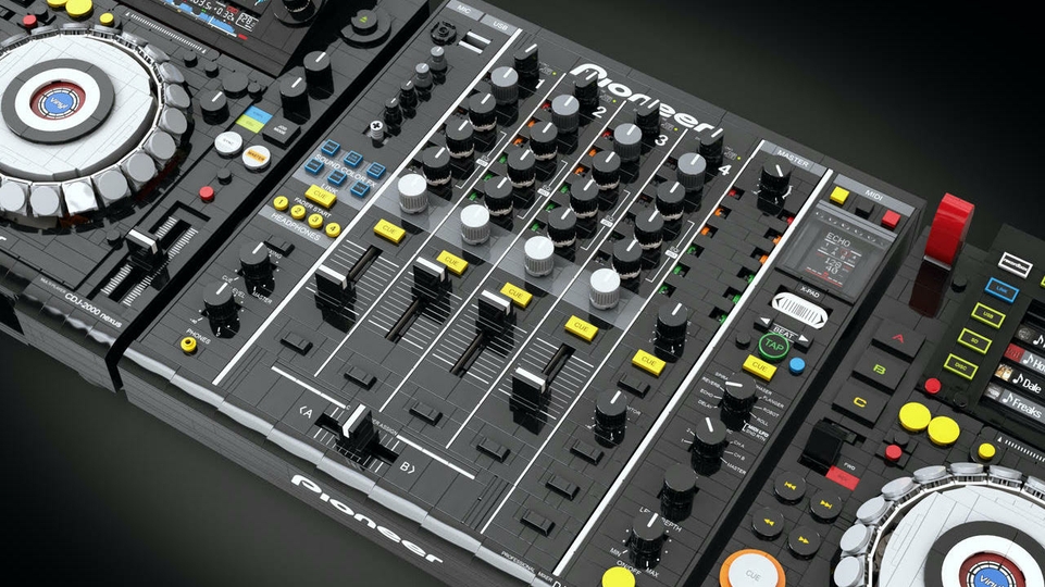 LEGO Pioneer DJM 900 Nexus designed with playable features